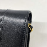 【6ia0183】シャネル ショルダーウォレット マドモアゼル チェーンショルダー ラムスキン ブラック ゴールド金具【中古】レディース