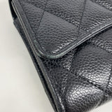 【6ia0184】シャネル 長財布 マトラッセ キャビアスキン ブラック ゴールド金具【中古】レディース