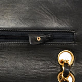 【6ia0192】シャネル ショルダーバッグ マトラッセ Wフラップ Wチェーン ラムスキン ブラック ゴールド金具【中古】レディース