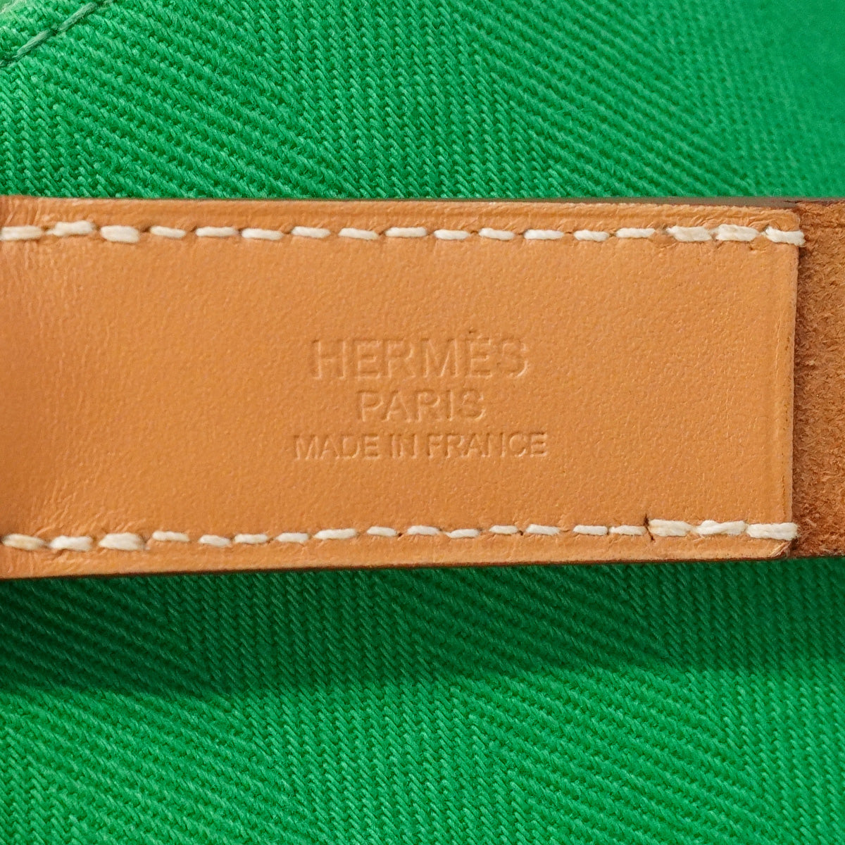 【6ia0193】エルメス ショルダーバッグ カバリコル トワルシェブロン グリーン シルバー金具 □R刻印【中古】レディース