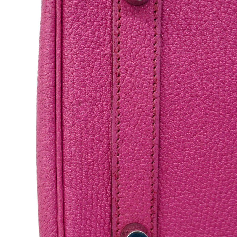 【6ia0194】エルメス ハンドバッグ オータクロア28 コロマンデル ローズショッキング シルバー金具 □J刻印【中古】レディース