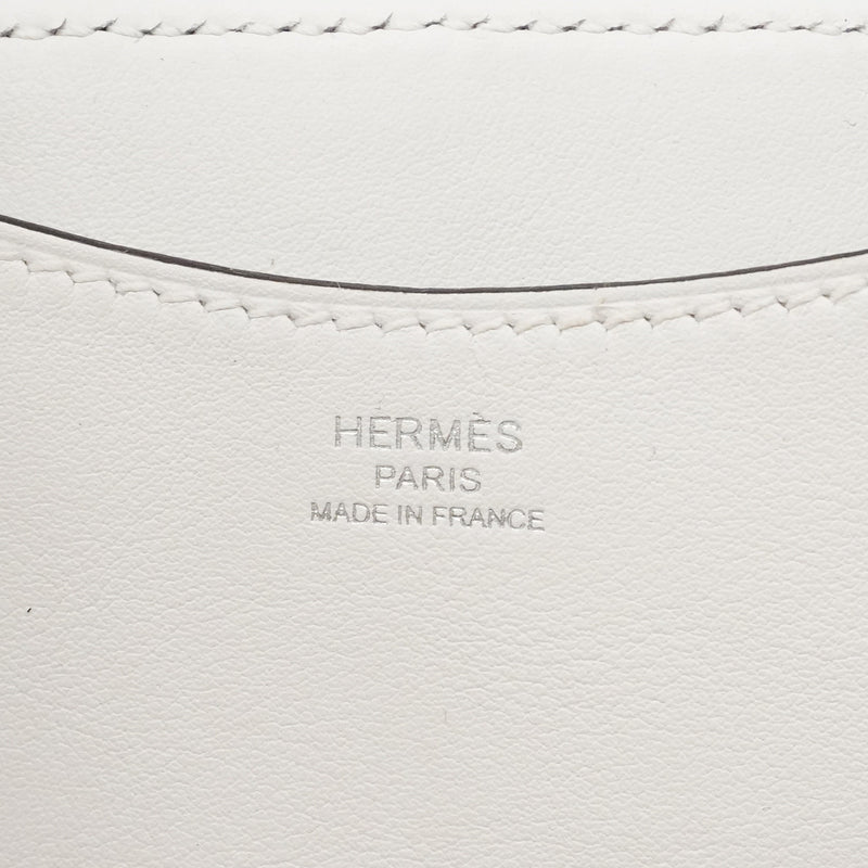 【6ia0195】エルメス ハンドバッグ インザループ18 トワルアッシュ ニューホワイト シルバー金具 W刻印【中古】レディース