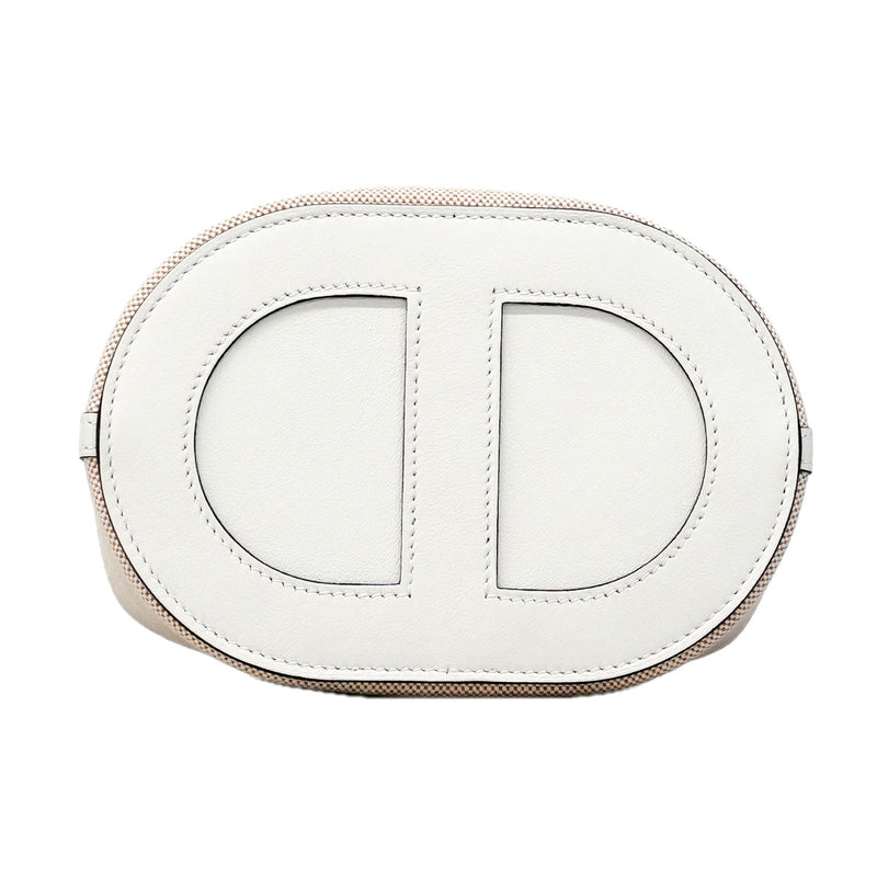 【6ia0195】エルメス ハンドバッグ インザループ18 トワルアッシュ ニューホワイト シルバー金具 W刻印【中古】レディース