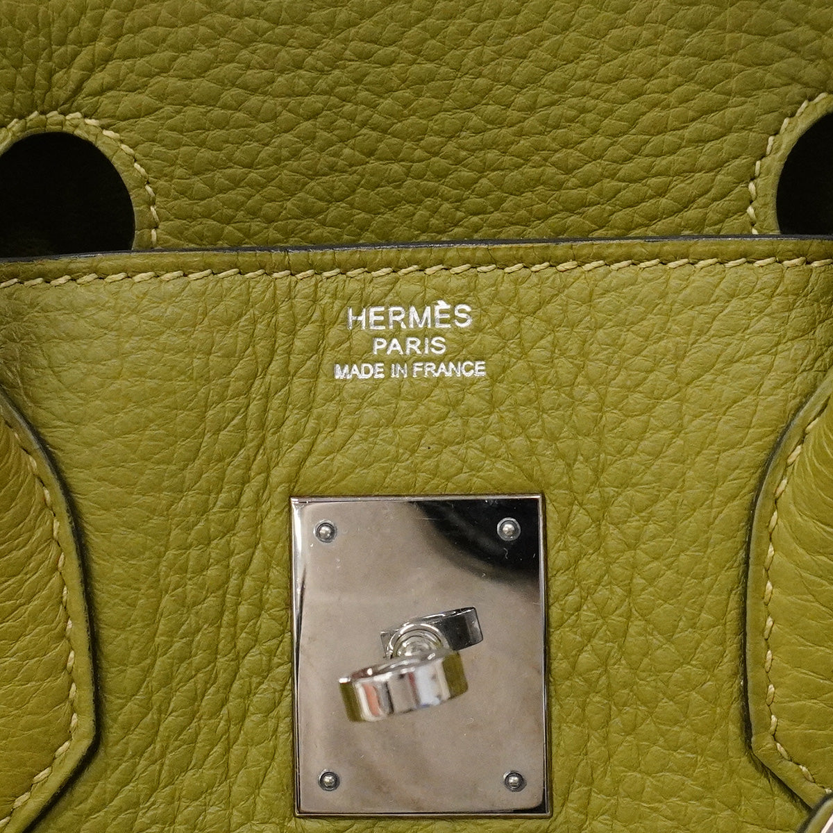 【6ia0196】エルメス ハンドバッグ バーキン30 トリヨンクレマンス アンスグリーン シルバー金具 □L刻印【中古】レディース