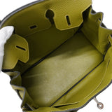 【6ia0196】エルメス ハンドバッグ バーキン30 トリヨンクレマンス アンスグリーン シルバー金具 □L刻印【中古】レディース