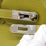 【6ia0196】エルメス ハンドバッグ バーキン30 トリヨンクレマンス アンスグリーン シルバー金具 □L刻印【中古】レディース