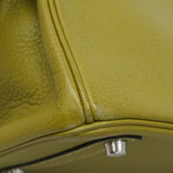 【6ia0196】エルメス ハンドバッグ バーキン30 トリヨンクレマンス アンスグリーン シルバー金具 □L刻印【中古】レディース