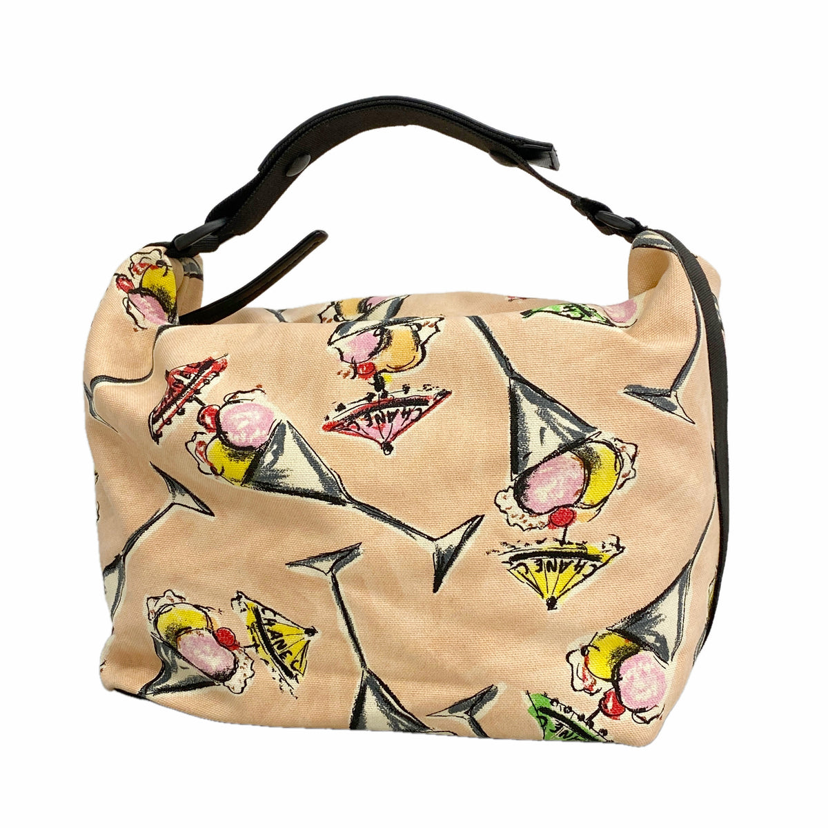 【6ia0207】シャネル ハンドバッグ キャンバス ピンク ゴールド金具【中古】レディース