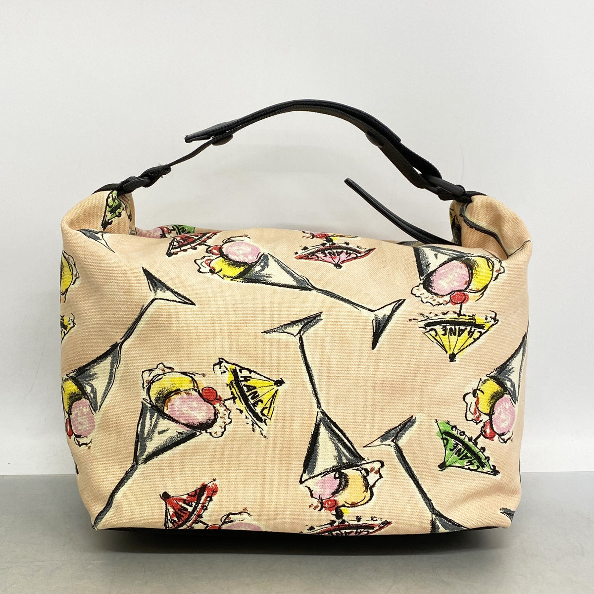 【6ia0207】シャネル ハンドバッグ キャンバス ピンク ゴールド金具【中古】レディース
