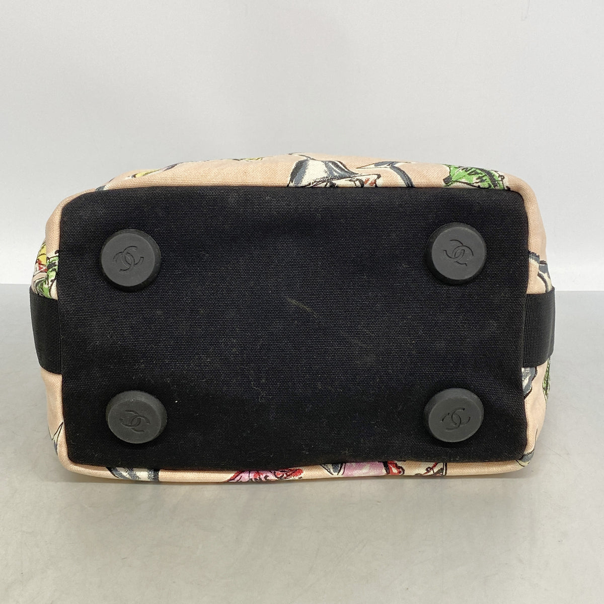 【6ia0207】シャネル ハンドバッグ キャンバス ピンク ゴールド金具【中古】レディース