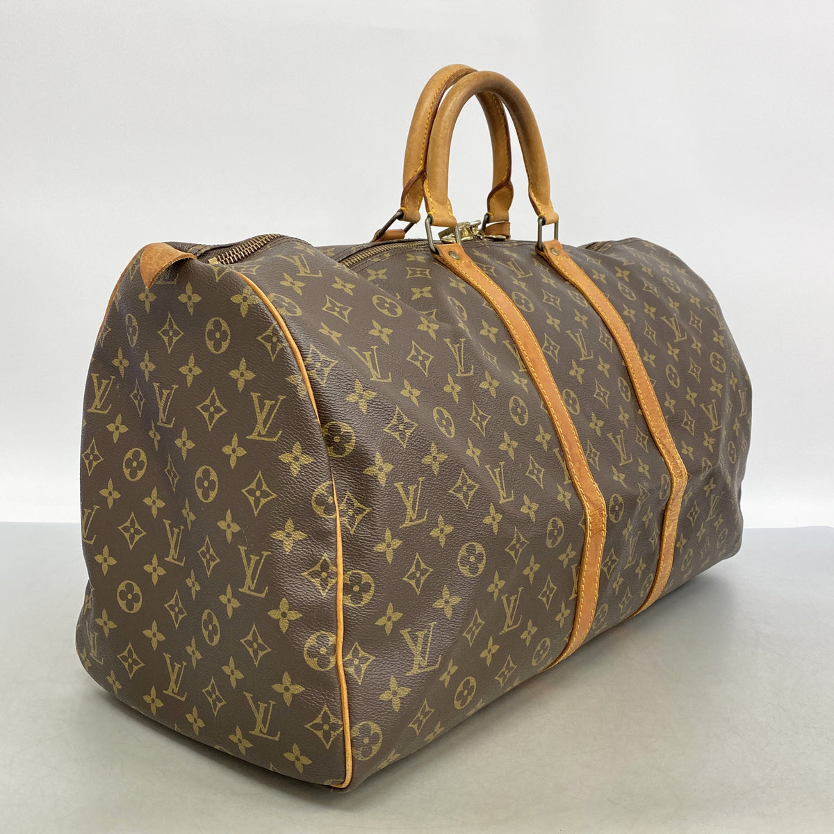 【6ia0217】ルイヴィトン ボストンバッグ モノグラム キーポル55 M41424 ブラウン【中古】メンズ レディース ユニセックス