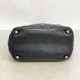 【6ia0227】シャネル トートバッグ カンボン ラムスキン ブラック シルバー金具【中古】レディース