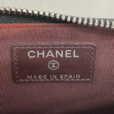 【6ia0231】シャネル コインケース マトラッセ キャビアスキン ブラック シルバー金具【中古】レディース