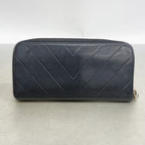 【6ia0232】シャネル 長財布 Vステッチ ラムスキン ブラック シルバー金具【中古】レディース