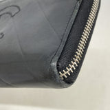 【6ia0232】シャネル 長財布 Vステッチ ラムスキン ブラック シルバー金具【中古】レディース