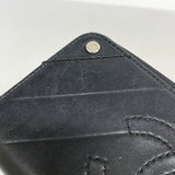 【6ia0232】シャネル 長財布 Vステッチ ラムスキン ブラック シルバー金具【中古】レディース
