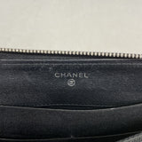 【6ia0232】シャネル 長財布 Vステッチ ラムスキン ブラック シルバー金具【中古】レディース