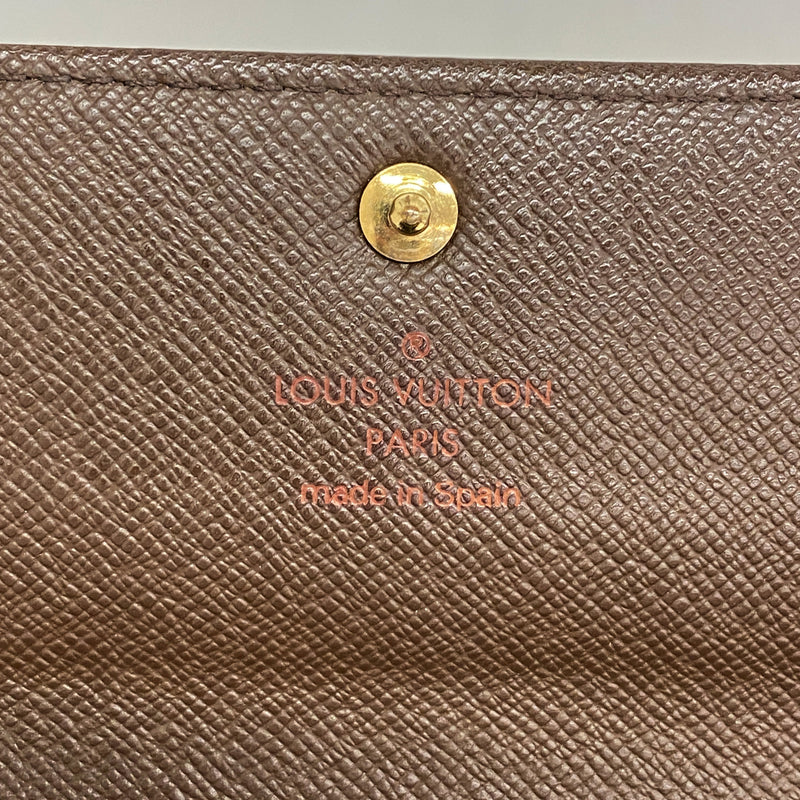 【6ia0233】ルイヴィトン 長財布 ダミエ ポシェットポルトモネクレディ N61726 エベヌ【中古】メンズ レディース ユニセックス