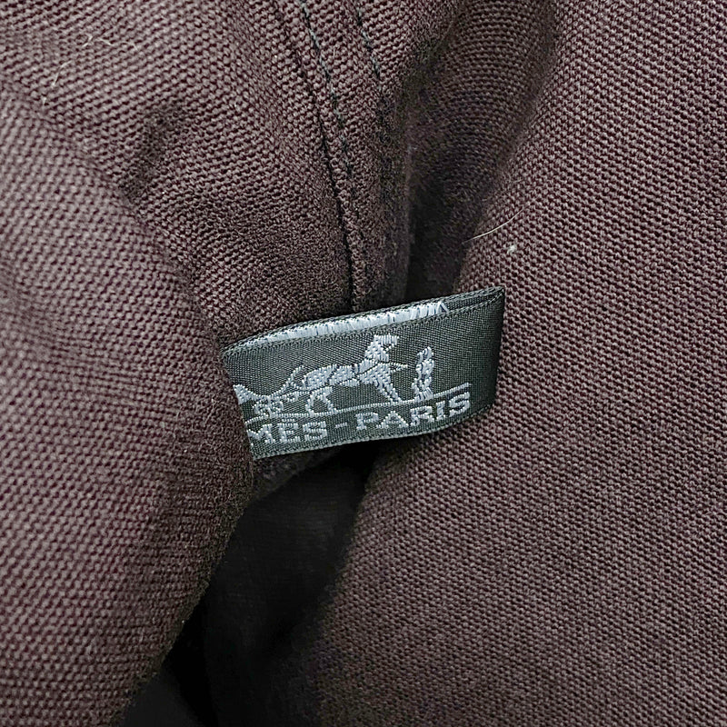 【6ia0242】エルメス トートバッグ フールトゥMM キャンバス ボルドー ブラック シルバー金具【中古】メンズ レディース ユニセックス