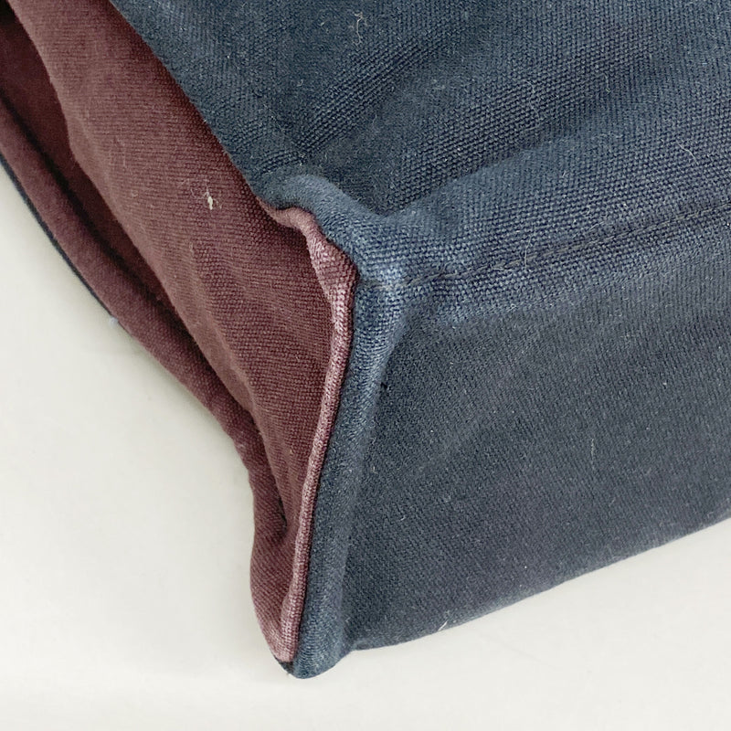 【6ia0242】エルメス トートバッグ フールトゥMM キャンバス ボルドー ブラック シルバー金具【中古】メンズ レディース ユニセックス