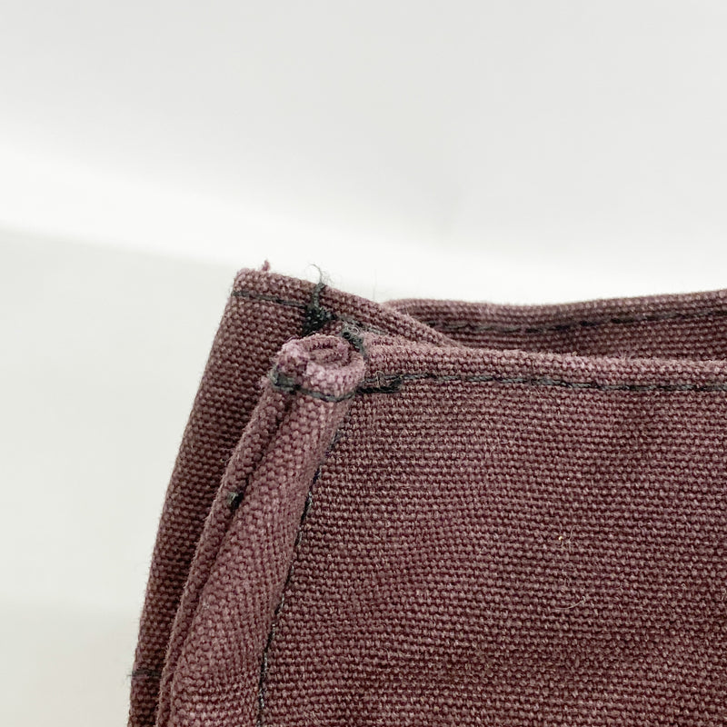 【6ia0242】エルメス トートバッグ フールトゥMM キャンバス ボルドー ブラック シルバー金具【中古】メンズ レディース ユニセックス