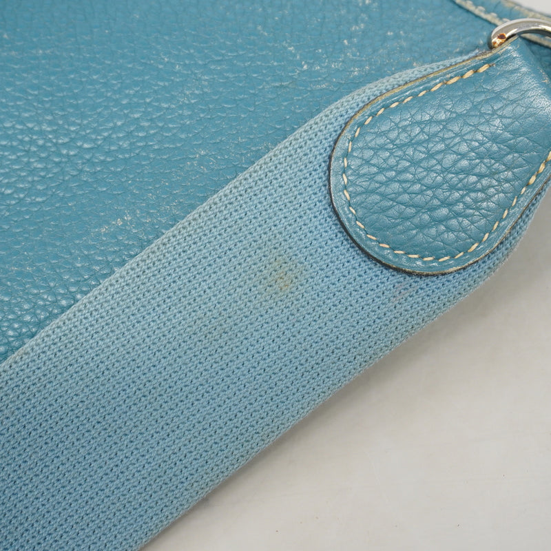 【6ia0249】エルメス ショルダーバッグ エヴリン1PM トリヨンクレマンス ブルージーン シルバー金具 □K刻印【中古】レディース