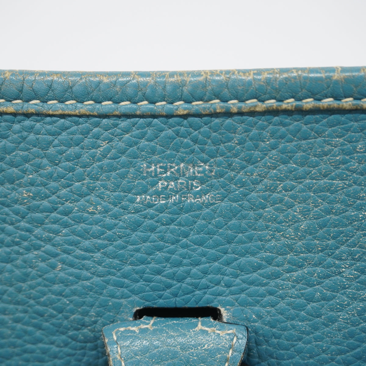 【6ia0249】エルメス ショルダーバッグ エヴリン1PM トリヨンクレマンス ブルージーン シルバー金具 □K刻印【中古】レディース