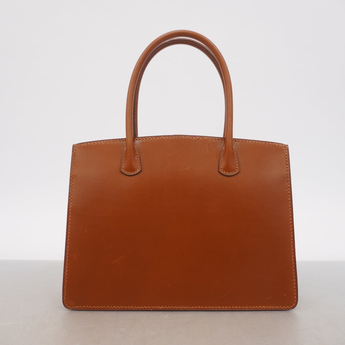 【6ia0250】エルメス ハンドバッグ ホワイトバスTPM ボックスカーフ ノアゼット ゴールド金具 □G刻印【中古】レディース