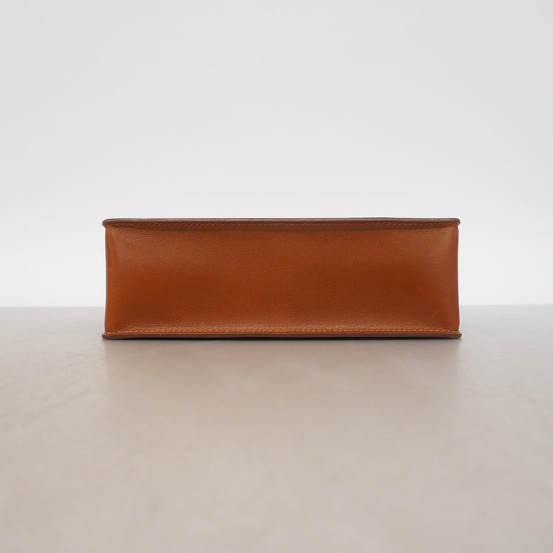 【6ia0250】エルメス ハンドバッグ ホワイトバスTPM ボックスカーフ ノアゼット ゴールド金具 □G刻印【中古】レディース