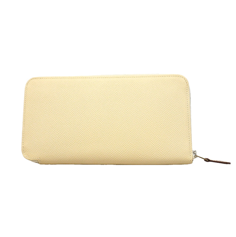【6ia0251】エルメス 長財布 アザップロングシルクイン ヴォーエプソン クレ シルバー金具 D刻印【中古】メンズ レディース ユニセックス