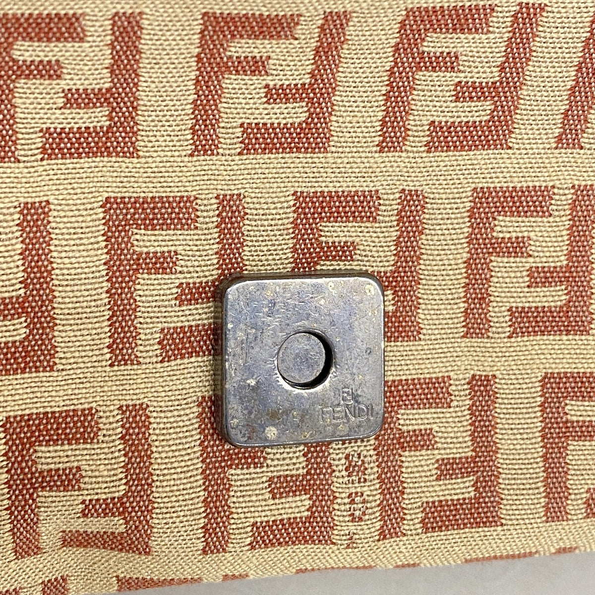 【6ia0264】フェンディ ハンドバッグ ズッキーノ ナイロンキャンバス ピンク ベージュ シルバー金具【中古】レディース