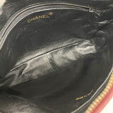 【6ia0272】シャネル ショルダーバッグ マトラッセ フリンジ付きチェーンショルダー ラムスキン レッド ゴールド金具【中古】レディース
