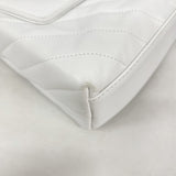 【6ia0273】シャネル ショルダーバッグ Vステッチ ラムスキン ホワイト ゴールド金具【中古】レディース