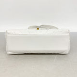 【6ia0273】シャネル ショルダーバッグ Vステッチ ラムスキン ホワイト ゴールド金具【中古】レディース