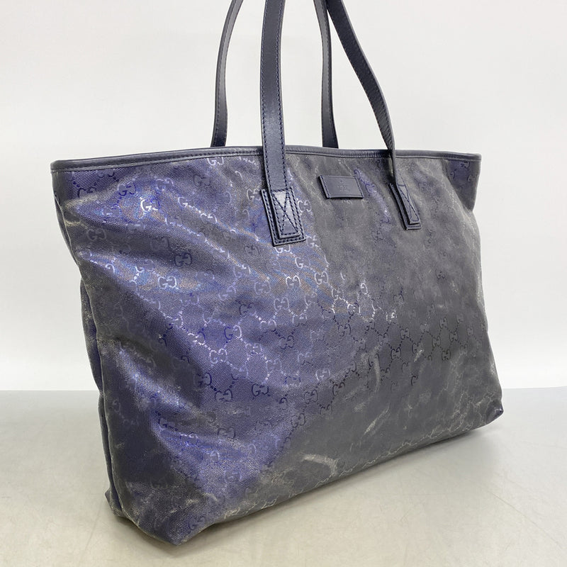 【6ia0284】グッチ トートバッグ GGインプリメ 211120 PVC パープル シルバー金具【中古】レディース