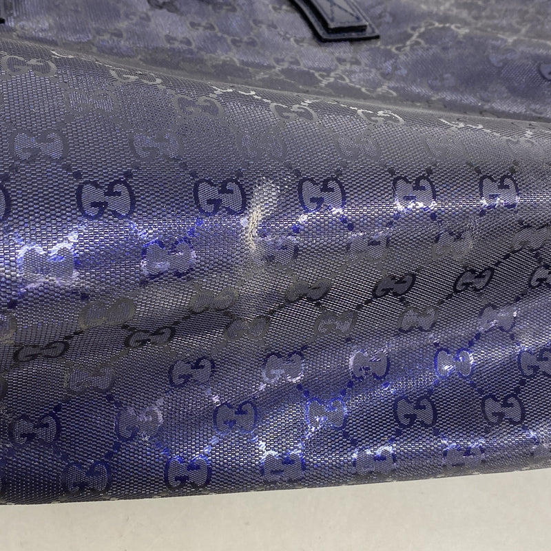 【6ia0284】グッチ トートバッグ GGインプリメ 211120 PVC パープル シルバー金具【中古】レディース