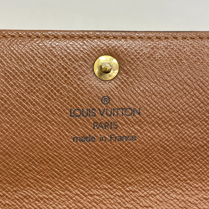 【6ia0291】ルイヴィトン 長財布 モノグラム ポシェットポルトモネクレディ M61725 ブラウン【中古】レディース