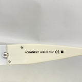 【6ia0293】シャネル サングラス 4117-B プラスチック ホワイト シルバー金具【中古】レディース
