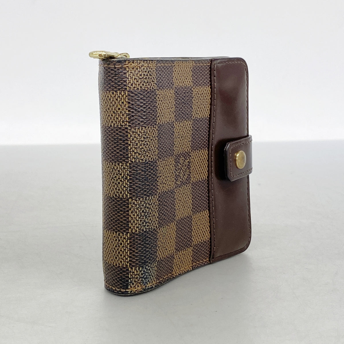 【6ia0294】ルイヴィトン 財布 ダミエ コンパクトジップ N61668 エベヌ【中古】レディース
