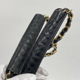 【6ia0303】シャネル チェーントート マトラッセ ラムスキン ブラック ゴールド金具【中古】レディース