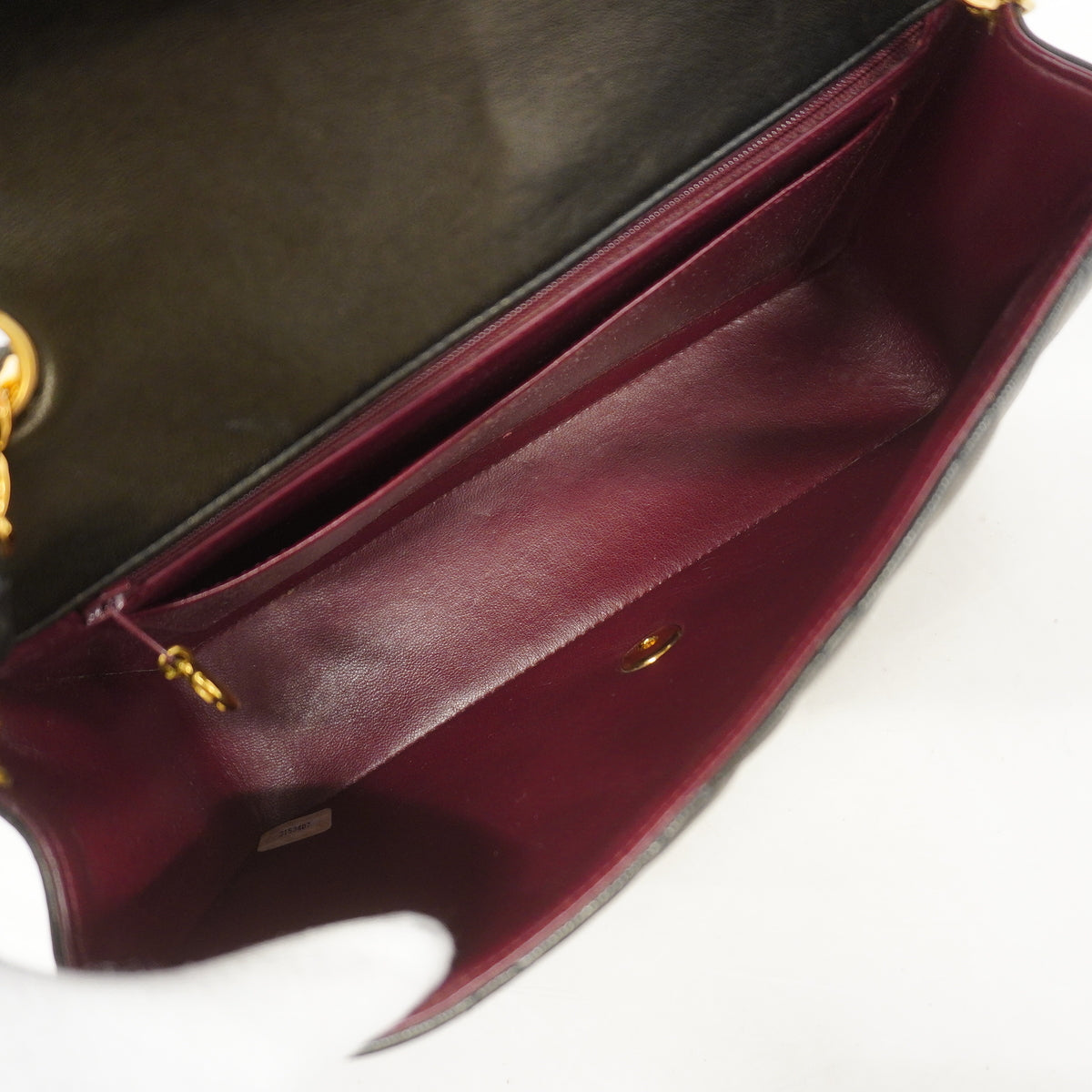 【6ia0317-h】シャネル ショルダーバッグ ダイアナ チェーンショルダー ラムスキン ブラック ゴールド金具【中古】レディース