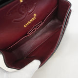 【6ia0319-h】シャネル ショルダーバッグ マトラッセ Wフラップ Wチェーン ラムスキン ブラック ゴールド金具【中古】レディース
