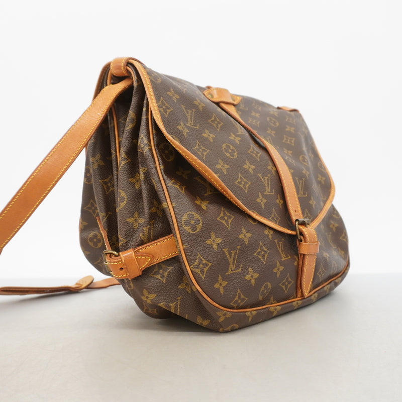 【6ia0328】ルイヴィトン ショルダーバッグ モノグラム ソミュール35 M42254 ブラウン【中古】レディース