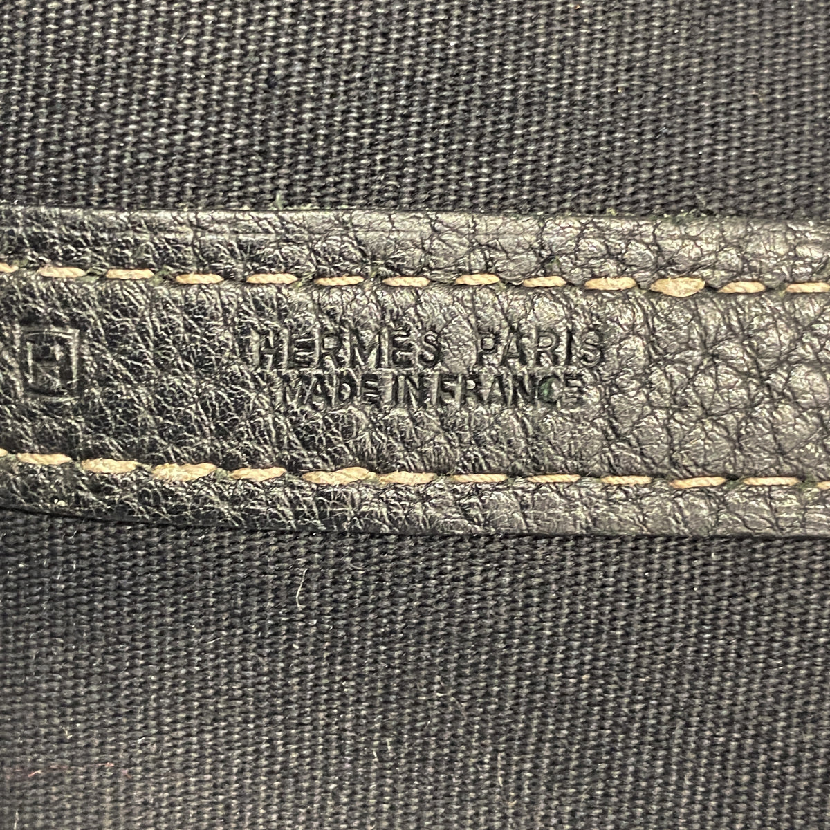 【6ia0331】エルメス トートバッグ ガーデンパーティGM トワルオフィシエ ブラック シルバー金具 □H刻印【中古】メンズ レディース ユニセックス