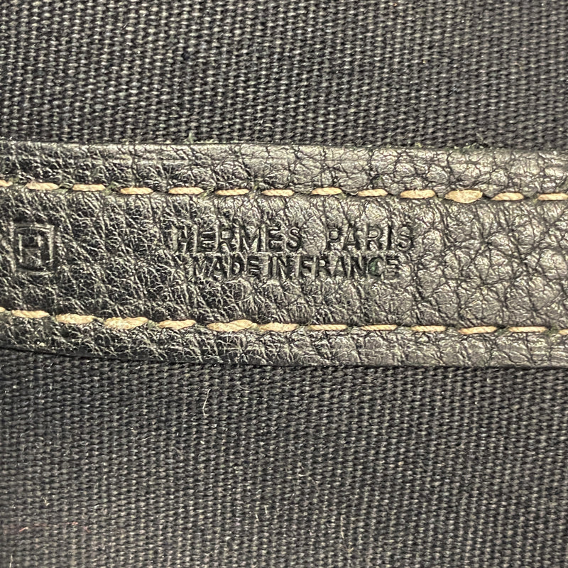 【6ia0331】エルメス トートバッグ ガーデンパーティGM トワルオフィシエ ブラック シルバー金具 □H刻印【中古】メンズ レディース ユニセックス