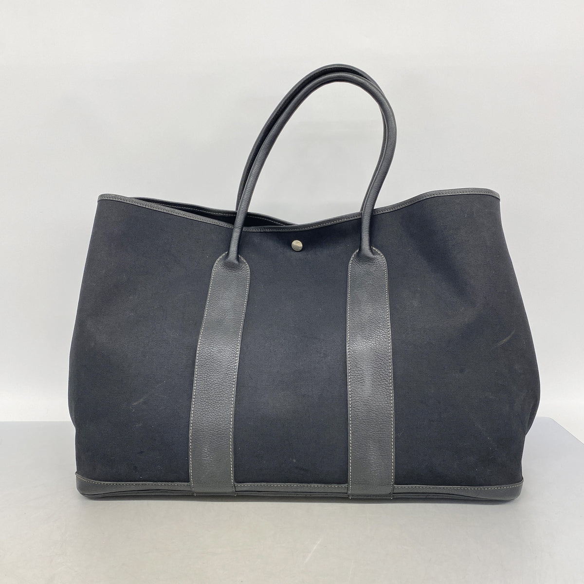 【6ia0331】エルメス トートバッグ ガーデンパーティGM トワルオフィシエ ブラック シルバー金具 □H刻印【中古】メンズ レディース ユニセックス