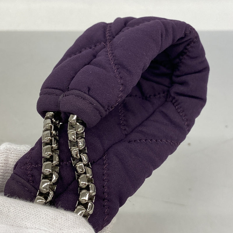 【6ia0338】シャネル ショルダーバッグ バブルキルト ナイロン パープル シルバー金具【中古】レディース