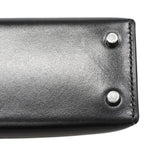 【6ia0353-e-g】エルメス ハンドバッグ ミニケリー2 ボックスカーフ ブラック シルバー金具 U刻印 2wayバッグ【中古】レディース