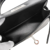 【6ia0353-e-g】エルメス ハンドバッグ ミニケリー2 ボックスカーフ ブラック シルバー金具 U刻印 2wayバッグ【中古】レディース