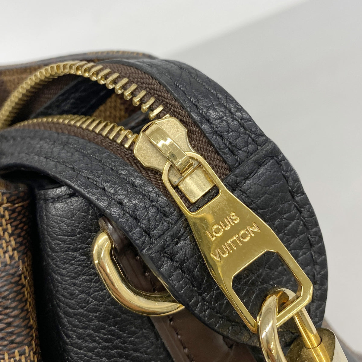 【6ia0357】ルイヴィトン ハンドバッグ ダミエ ノルマンディー N41487 エベヌ【中古】レディース